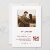 Blush Roze Abstracte Bloem Foto bruiloft Kaart (Achterkant)