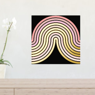 Blush roze Abstracte golflengte Kunstpatroongoud Folie Afdrukken