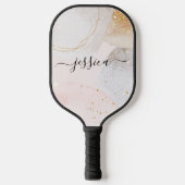 Blush roze abstracte vormen pickleball paddle (Voorkant)
