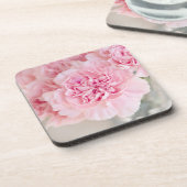 Blush roze anjers drankjes onderzetter (Linkerzijde)