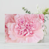 Blush roze anjers kaart (Staand voorkant)