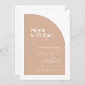Blush Roze Arch Moderne Weddenschap Kaart (Voorkant / Achterkant)