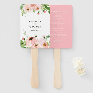 Blush roze baardbruiloft handwaaier