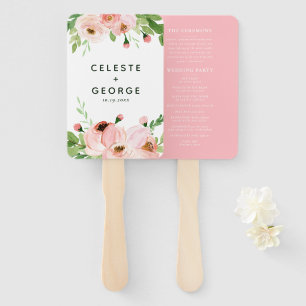 Blush roze baardbruiloft handwaaier