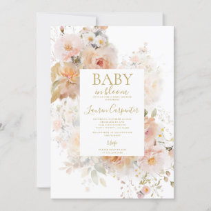 Blush roze Baby in bloei Baby shower meisje Kaart