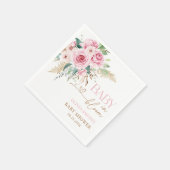 Blush roze Baby in bloei bloemenbloem Baby shower Servet (Hoek)