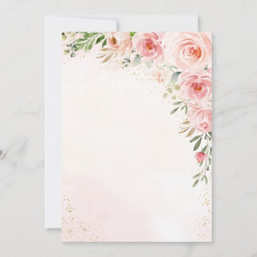 Blush roze Baby in Bloom Baby shower Invitation Kaart (Achterkant)