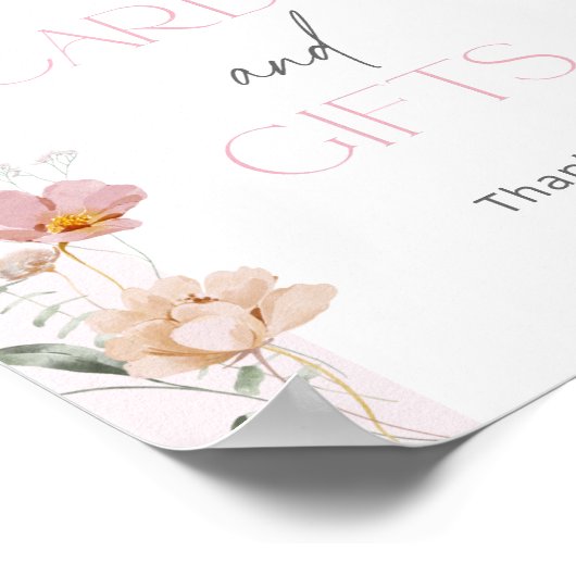 Blush Roze Baby in Bloom Kaarten en geschenken Poster (Hoek)