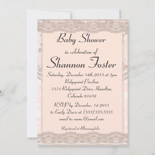  Blush Roze Baby shower Kaart (Voorkant)