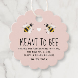 Blush roze Baby tot bijenhoningschoen Bedankjes Labels