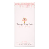 Blush Roze Bakkerij Cake Glitter Gebak Chef Menu (Achterkant)