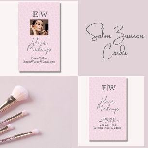 Blush Roze & Beauty Salon Foto Card Verticaal Visitekaartje