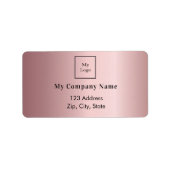 Blush roze bedrijfsadres logo retouradres etiket (Voorkant)