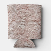  blush roze bewerkt leder blikjeskoeler (Achterkant)