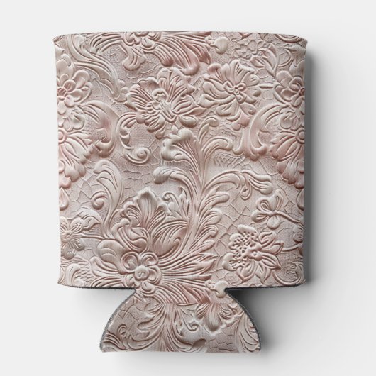  blush roze bewerkt leder blikjeskoeler (Achterkant)