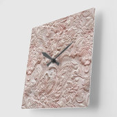  blush roze bewerkt leder vierkante klok (Hoek)