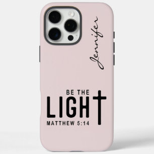 Blush roze Bijbel vers Matthew 5: 14 iPhone iPhone 16 Pro Max Hoesje