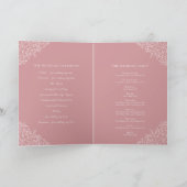 Blush roze blad monogram kunst tweekleurige bruilo programma (Binnen)