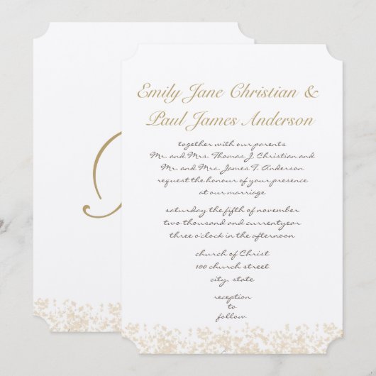 Blush roze bladeren Elegant Monogram Weddenschap Kaart (Voorkant / Achterkant)