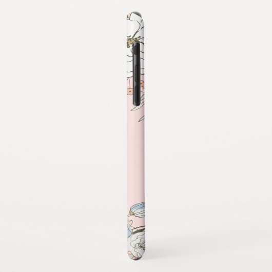 Blush Roze Blauw Bloemen Gepersonaliseerd Case-Mate iPhone Case (Achterkant/links)