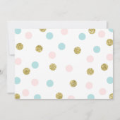 Blush roze, blauw en goud Baby shower Kaart (Achterkant)