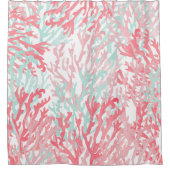 Blush roze blauwgroen koraal handbeschilderd rif f douchegordijn (Voorkant)