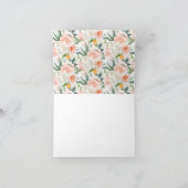 Blush & Roze Bloem Baby Shower Bedankje Bedankkaart (Binnen)