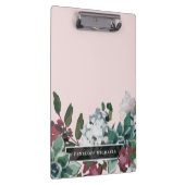 Blush roze bloem en naam klembord (Rechts)