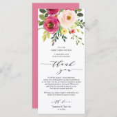 Blush roze bloem, plaats instelling dank u kaarten (Voorkant / Achterkant)