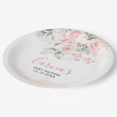 Blush Roze Bloemen Baby shower Papier Bord (Gekanteld)