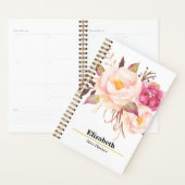 Blush Roze Bloemen Boho Jaarlijks Maandelijks Plan Planner (Display)