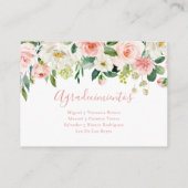 Blush Roze Bloemen Botanische bruiloft receptie Informatiekaartje (Achterkant)