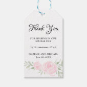 Blush roze bloemen bruiloft Bedankt Cadeaulabel (Voorkant)