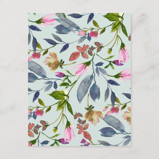 Blush Roze Bloemen Bruiloft Gast Informatie Informatiekaartje (Achterkant)