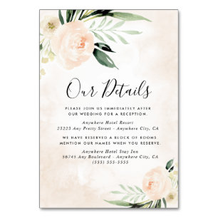 Blush Roze Bloemen Champagne Bruiloft Behuizing Ka Kaart