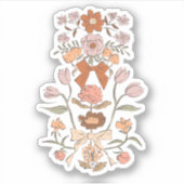 Blush roze bloemen en linten sticker (Voorkant)