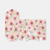 Blush Roze Bloemen Feest Bedankdoosjes (Uitgevouwen)