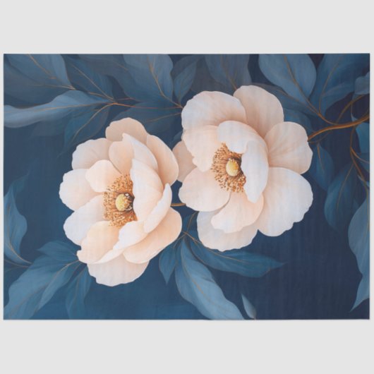 Blush Roze Bloemen Floral Art Decoupage Tissuepapier (Voorkant)