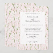 Blush Roze Bloemen Huwelijk Kaart (Voorkant / Achterkant)
