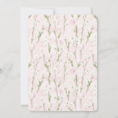 Blush Roze Bloemen Huwelijk Kaart (Achterkant)