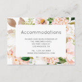Blush Roze Bloemen Hydrangea Bruiloft Accommodatie Informatiekaartje (Voorkant)