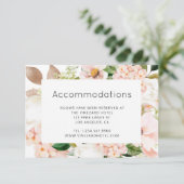 Blush Roze Bloemen Hydrangea Bruiloft Accommodatie Informatiekaartje (Staand voorkant)