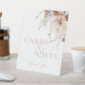 Blush Roze Bloemen Kaarten en Geschenken Bruiloft Reclamebord Met Voetstuk (Insitu)