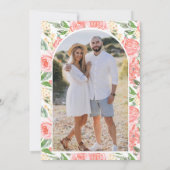 Blush Roze Bloemen Mason Jar Foto bruiloft Save The Date (Achterkant)