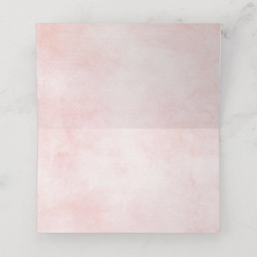 Blush roze bloemen Moderne botanische bruiloft (Binnenkant ongevouwen)