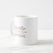 Blush Roze bloemen Moeder van de Groom Koffiemok (Voorkant links)