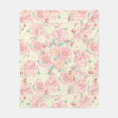 Blush roze bloemen pastel rozen fleece deken (Voorkant)