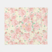 Blush roze bloemen pastel rozen fleece deken (Voorkant (Horizontaal))