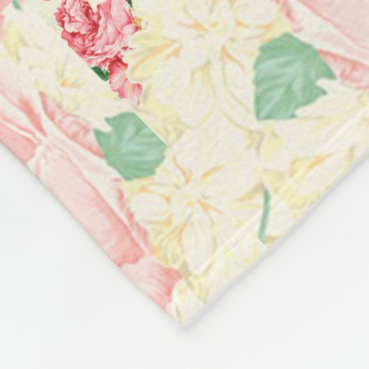 Blush roze bloemen pastel rozen fleece deken (Hoek)