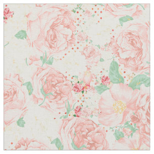 Blush roze  bloemen pastel rozen stof